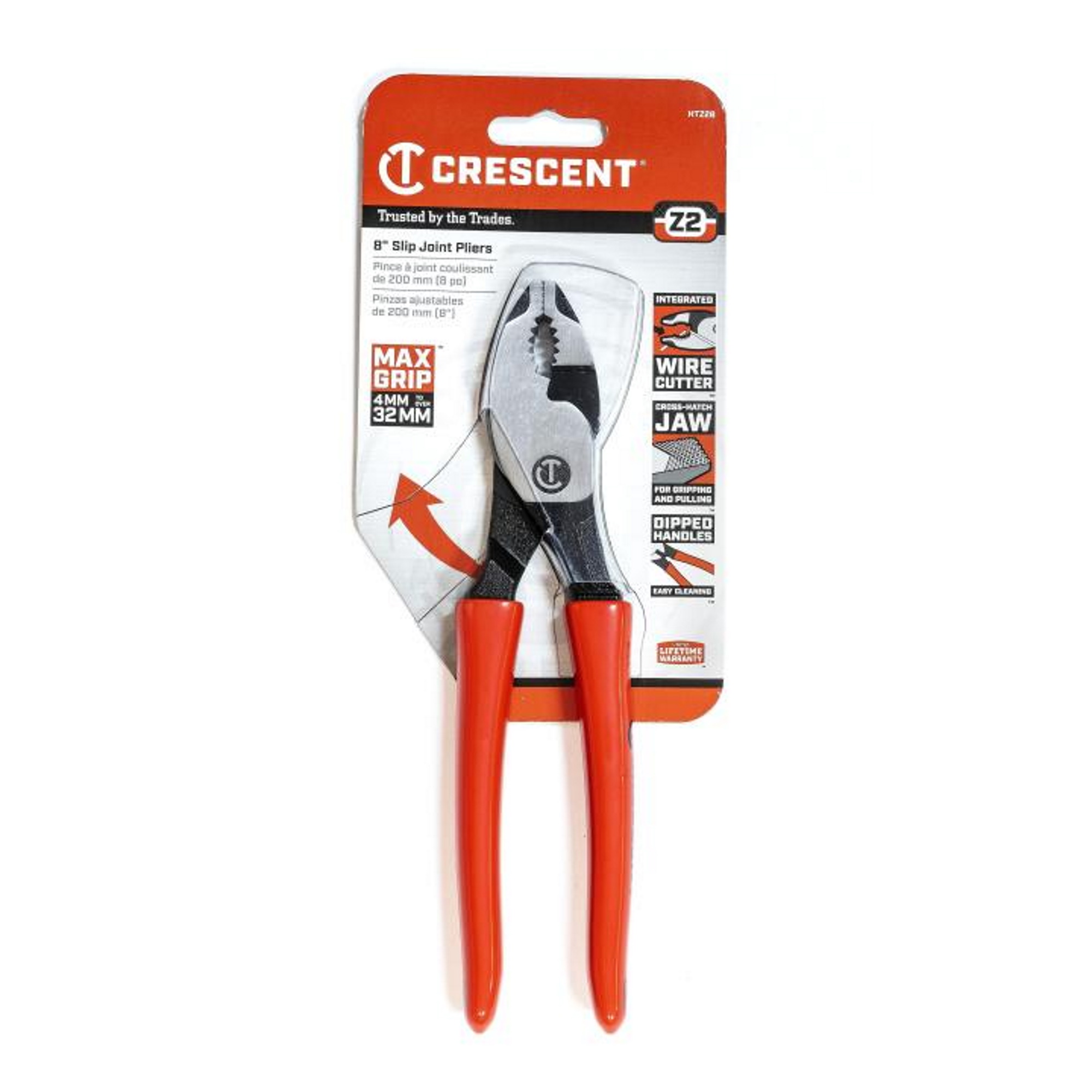 Crescent Z2 Dipped Handle Slip Joint Pliers (2 Sizes Available